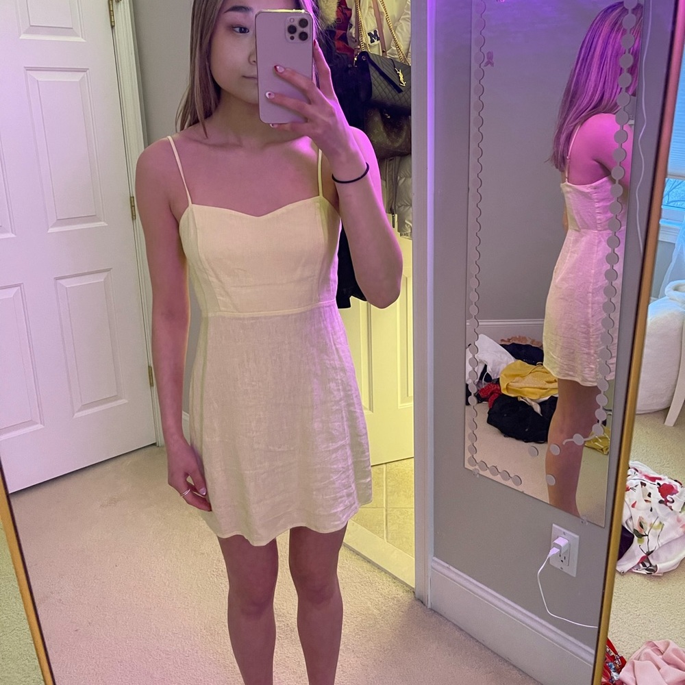 Light Yellow Mini Dress Size S✨